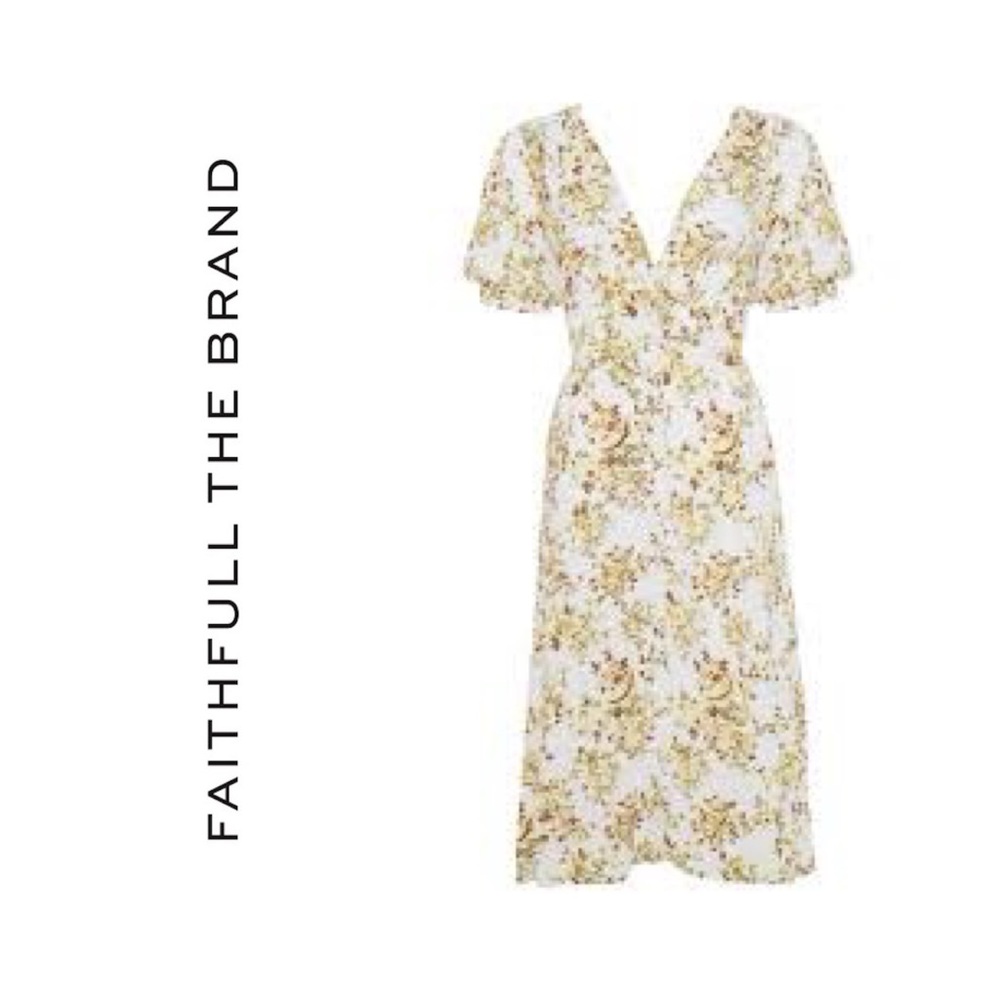 FAITHFULL THE BRAND Rafa Midi Dress Size Medium - Picture 6 of 11